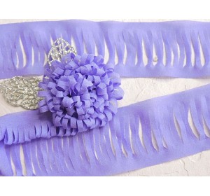 Лента шифоновая 5 см*1,4 м, цв. фиолетовый -  (отрез 1,4 м)