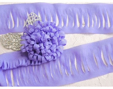 Лента шифоновая 5 см*1,4 м, цв. фиолетовый -  (отрез 1,4 м)