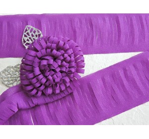 Лента шифоновая 5 см*1,4 м, цв. темно-сиреневый -  (отрез 1,4 м)