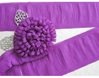 Лента шифоновая 5 см*1,4 м, цв. темно-сиреневый -  (отрез 1,4 м)