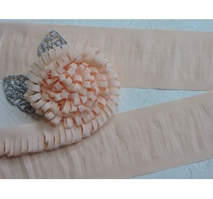 Лента шифоновая 5 см*1,4 м, цв. светло-персиковый -  (отрез 1,4 м)