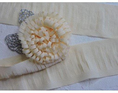 Лента шифоновая 5 см*1,4 м, цв. бежевый -  (отрез 1,4 м)