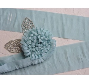 Лента шифоновая 5 см*1,4 м, цв. светло-голубой -  (отрез 1,4 м)