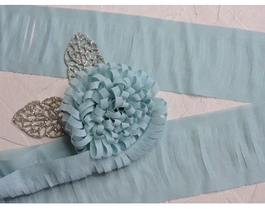 Лента шифоновая 5 см*1,4 м, цв. светло-голубой -  (отрез 1,4 м)