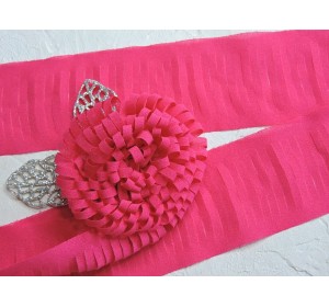 Лента шифоновая 5 см*1,4 м, цв. фукси -  (отрез 1,4 м)