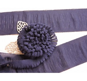 Лента шифоновая 5 см*1,4 м, цв. темно-синий -  (отрез 1,4 м)