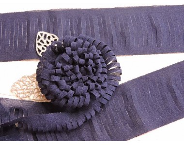 Лента шифоновая 5 см*1,4 м, цв. темно-синий -  (отрез 1,4 м)