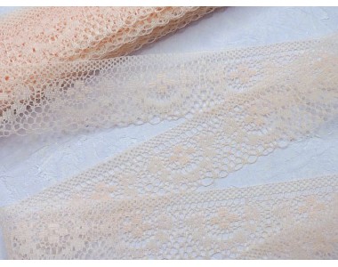 Кружево 3,7см, цв. светло-персиковый - 1 м.