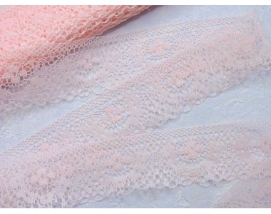 Кружево 3,7см, цв. нежно-розовый - 1 м.