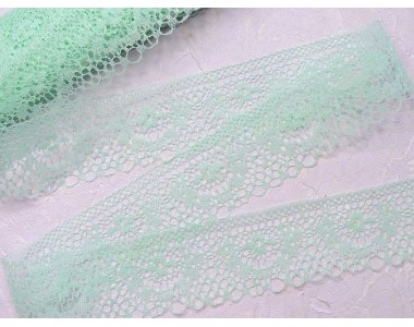 Кружево 3,7см, цв. аквамариновый - 1 м.