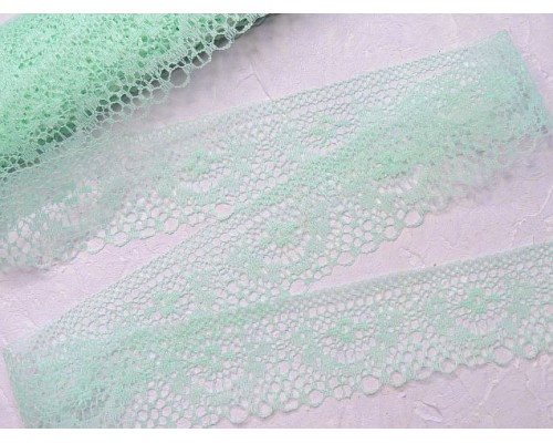 Кружево 3,7см, цв. аквамариновый - 1 м.