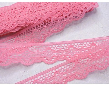 Кружево 3,8 см, цв.розовый - 1 м.