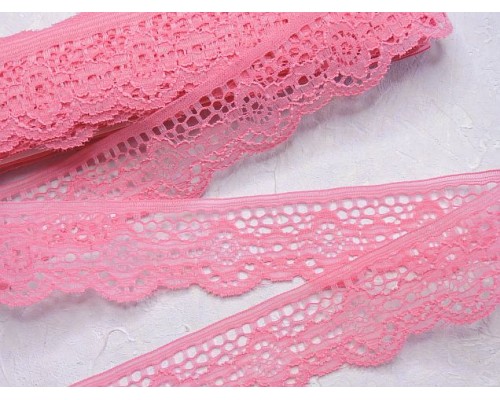 Кружево 3,8 см, цв.розовый - 1 м.