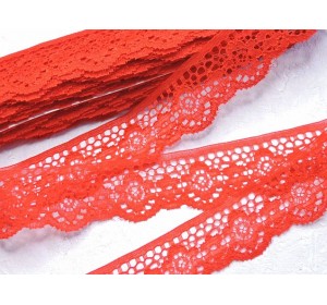 Кружево 3,8 см, цв. красный - 1 м.