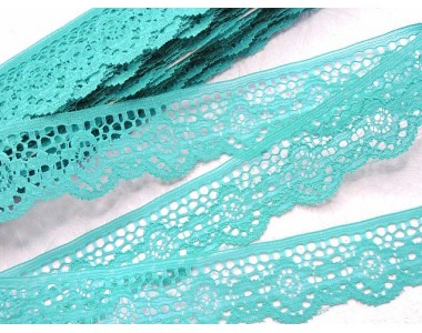 Кружево 3,8 см, цв. тиффани - 1 м.