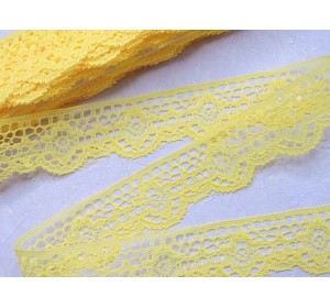 Кружево 3,8 см, цв. желтый - 1 м.