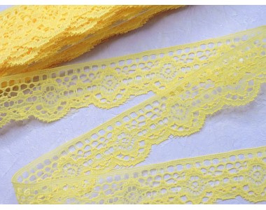 Кружево 3,8 см, цв. желтый - 1 м.