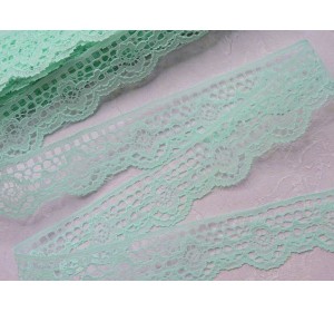 Кружево 3,8 см, цв. аквамариновый - 1 м.