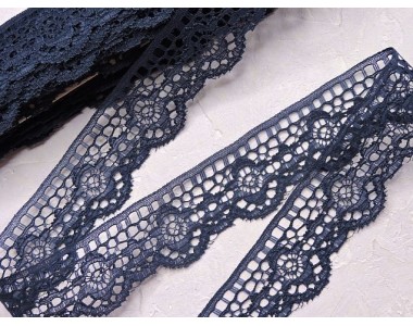 Кружево 3,8 см, цв. темно-синий - 1 м.