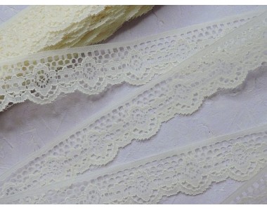 Кружево 3,8 см, цв. кремовый - 1 м.