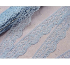 Кружево 3,8 см, цв. голубой - 1 м.