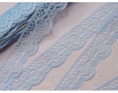 Кружево 3,8 см, цв. голубой - 1 м.