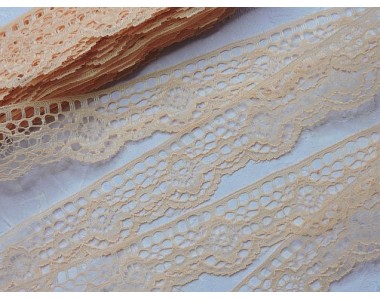 Кружево 3,8 см, цв. персиковый - 1 м.