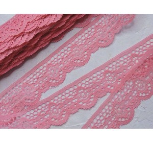 Кружево 3,8 см, цв. розовый 2 - 1 м.