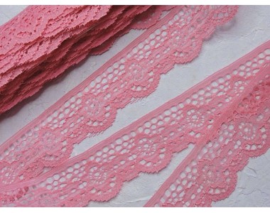 Кружево 3,8 см, цв. розовый 2 - 1 м.