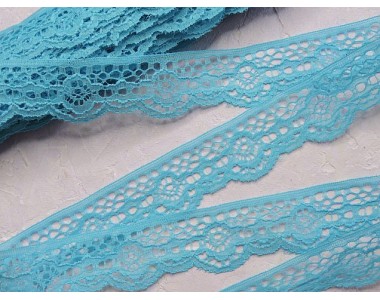 Кружево 3,8 см, цв. бирюзовый - 1 м.