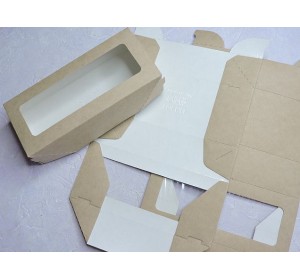 Коробка крафтовая с окошком 17*7*4 см - 1 шт.