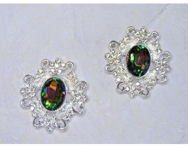 Серединка ювелирная, цв. серебро/хамелеон - 1 шт