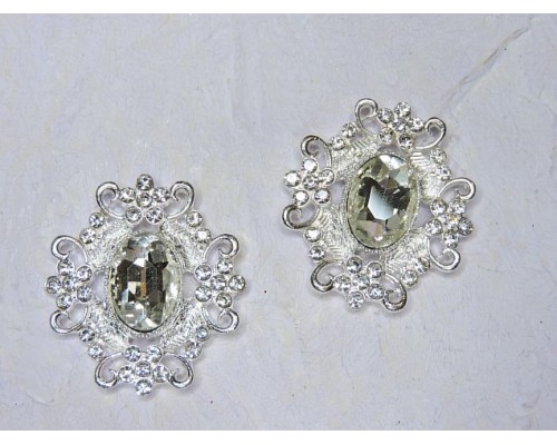 Серединка ювелирная, цв. серебро/серебро - 1 шт