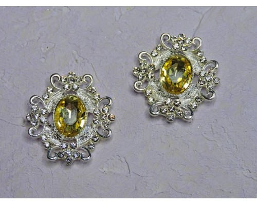 Серединка ювелирная, цв. серебро/светлое золото - 1 шт