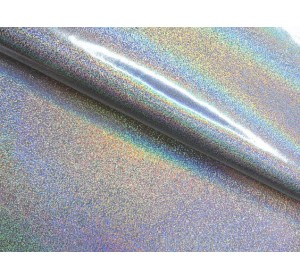 Кожзам голографик, цв. серебро