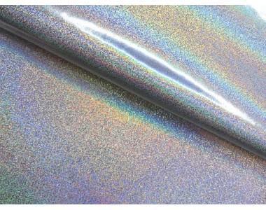 Кожзам голографик, цв. серебро