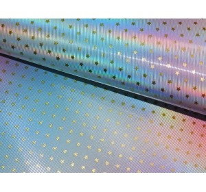 Кожзам голографик с переходом цвета "Звездочки" №2