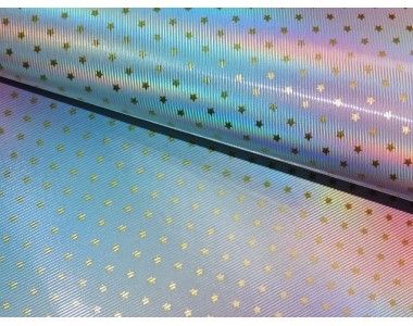 Кожзам голографик с переходом цвета "Звездочки" №2