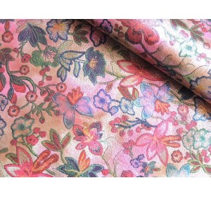 Кожзам "Цветочки", цв. мультиколор