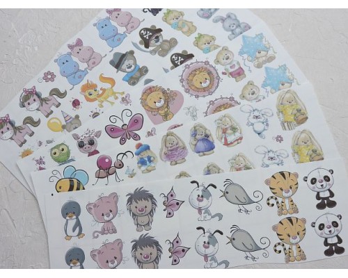 Набор термонаклеек "Зверята №13" - 1 набор.