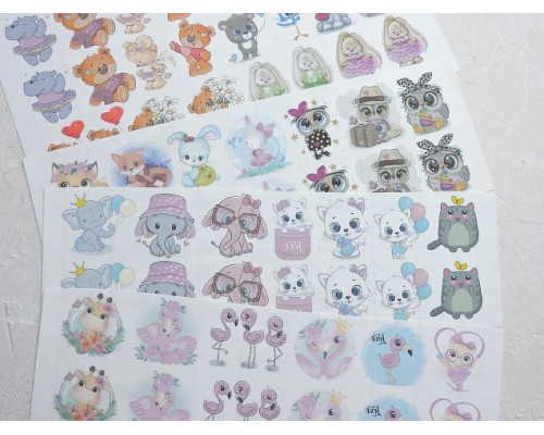 Набор термонаклеек "Зверята №17" - 1 набор.