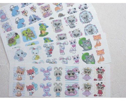 Набор термонаклеек "Зверята №16" - 1 набор.