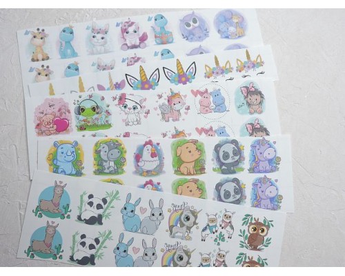 Набор термонаклеек "Зверята №15" - 1 набор.