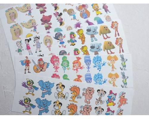 Набор термонаклеек "Мультики №19" - 1 набор.