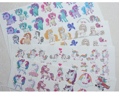 Набор термонаклеек "Единорожки №4" - 1 набор.
