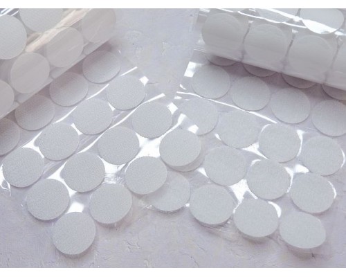 Липучка круглая 2,5 см, цв. белый - 1 шт.