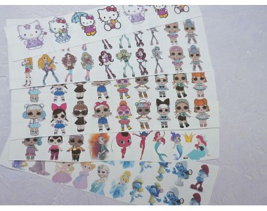 Набор термонаклеек "Мультики № 20"- 1 набор.