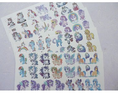 Набор термонаклеек "Единороги №3"- 1 набор.