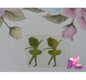 Термотрансферная наклейка "Балерина", цв. зеркальное золото, 25*17мм (пара)