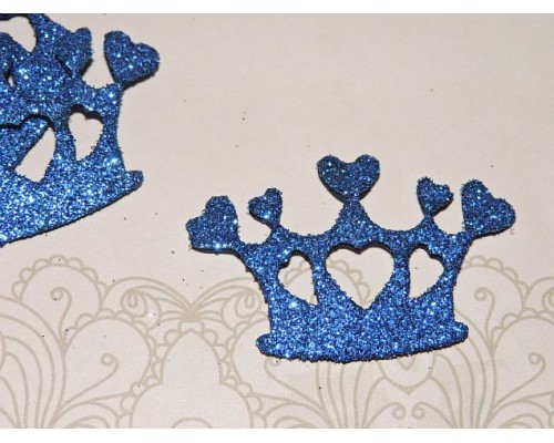 Заготовка "Корона 8" 5*3 см, цв.  синий - 1шт.